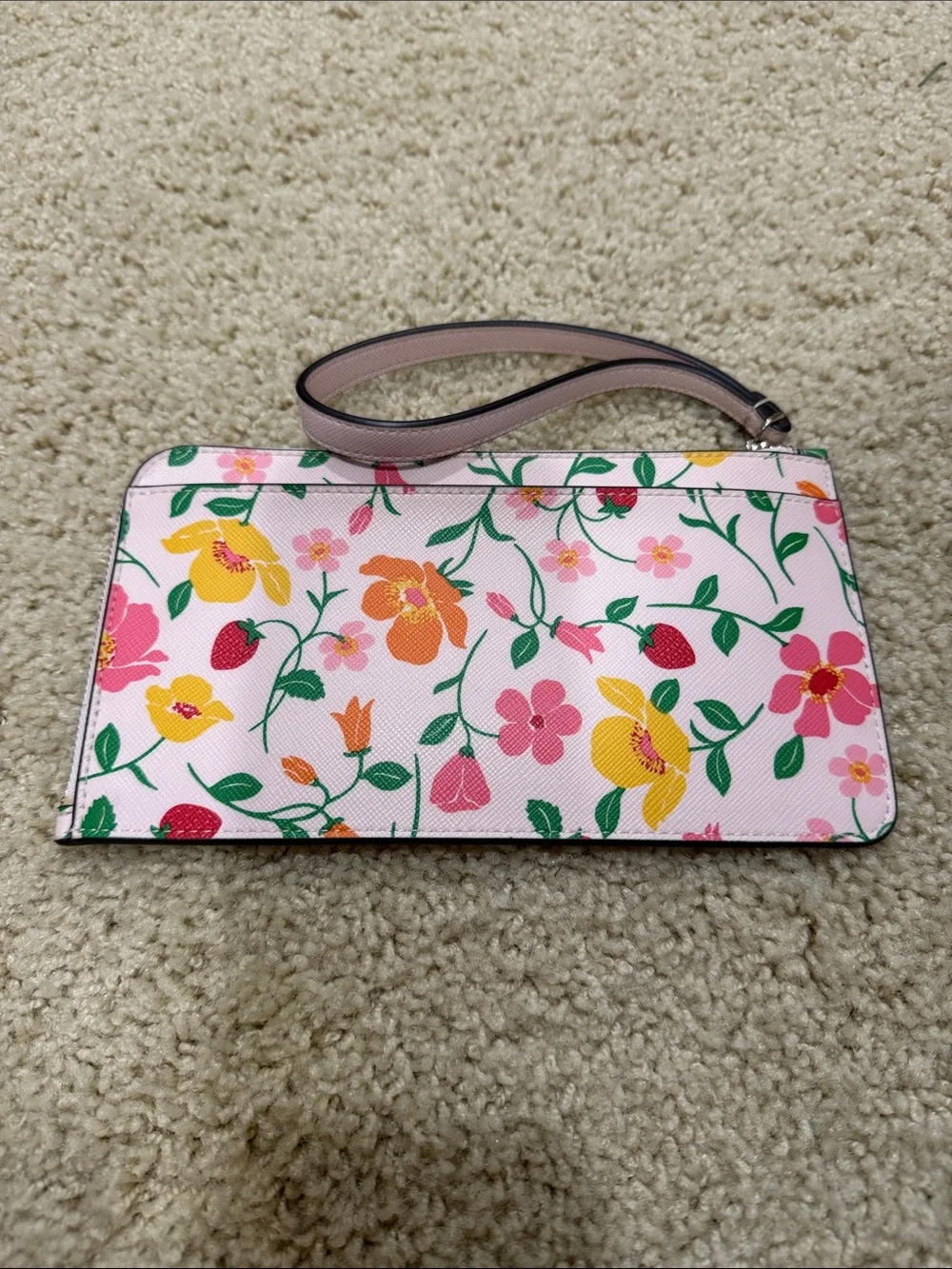 kate spade Pink Floral & Strawberry Wristlet